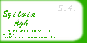 szilvia agh business card